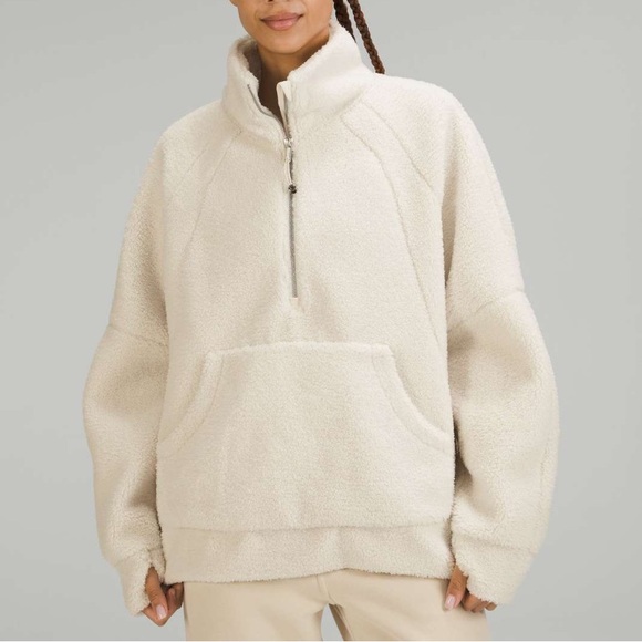 lululemon athletica Tops - LULULEMON WOMENS SCUBA OVERSIZED FLEECE SHERPA HALF ZIP SWEATSHIRT MEDIUM/LARGE